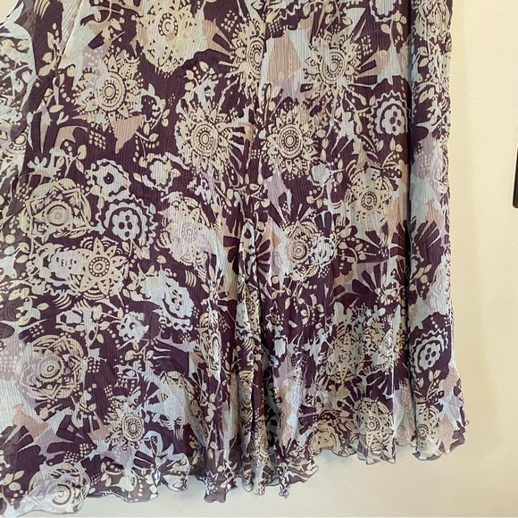 Cabi Vintage silk Boho purple floral maxi Skirt large - Picture 3 of 7